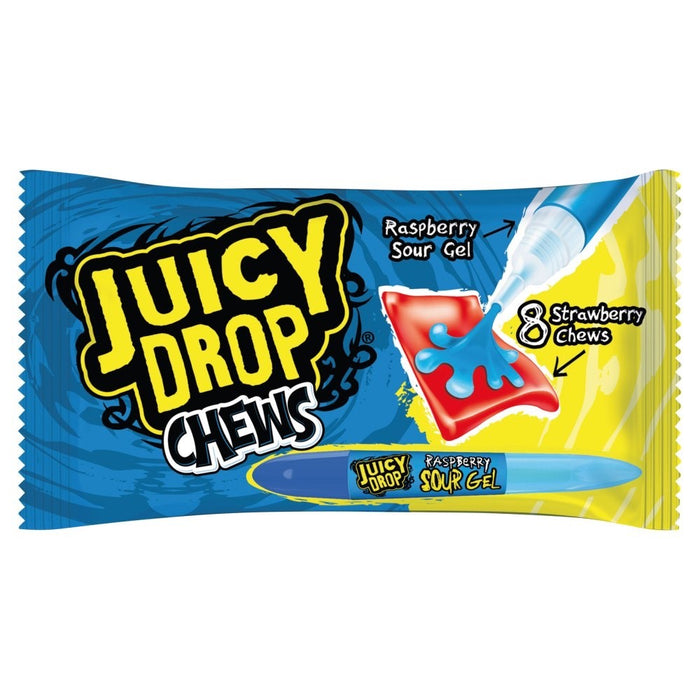 Juicy Drop Chews Sour Gel 67g x 12 | Strawberry & Raspberry Candy