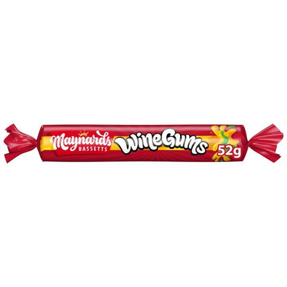 52g x 40 Maynards Bassetts Wine Gums Sweets Roll Bulk Box Fruit Flavoured Candy