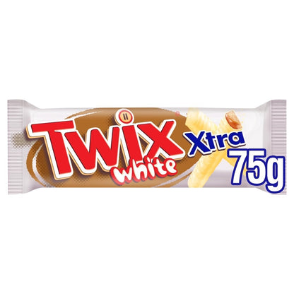 75g x 24 Twix Xtra White Chocolate Bar Bulk Box Caramel & Biscuit Snack Pack