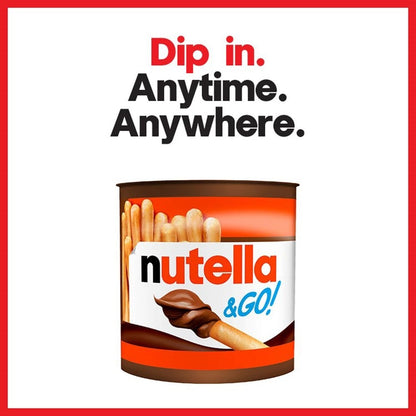 48g x 12 Nutella & Go Hazelnut Chocolate Spread & Breadsticks Snack Pot Bulk Box