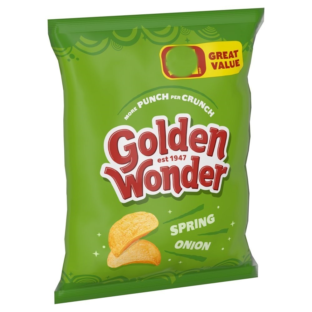 Golden Wonder Crisps 57g x 18 | Spring Onion, Cheese & Onion, Steak & Smoky Paprika