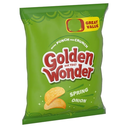 Golden Wonder Crisps 57g x 18 | Spring Onion, Cheese & Onion, Steak & Smoky Paprika