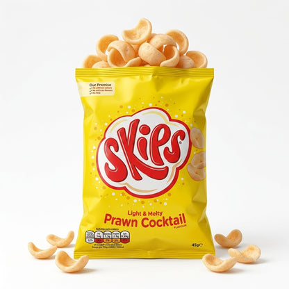Skips Crisps 45g x 16 | Prawn Cocktail or Salt & Vinegar | Vegetarian