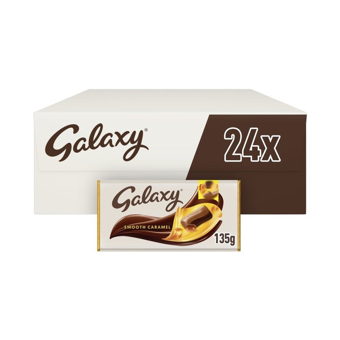 135g x 24 Galaxy Smooth Caramel & Milk Chocolate Block Bar Bulk Box Wholesale