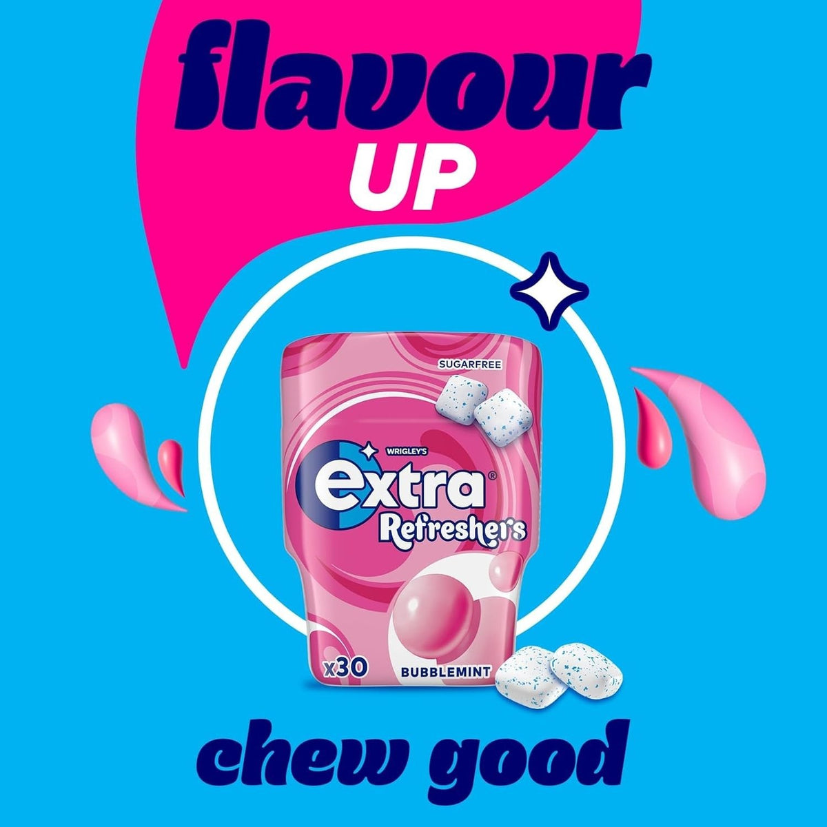Extra Refreshers Sugar Free Chewing Gum 67g x 30 | Bubblemint or Watermelon Raspberry