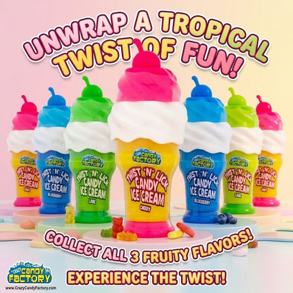 Twist 'N' Lick Candy Ice Cream 25g x 12 | 3 Fruit Flavours