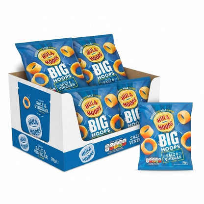 Hula Hoops Big Hoops Salt & Vinegar Crisps 70g x 20 | Bigger Hoops