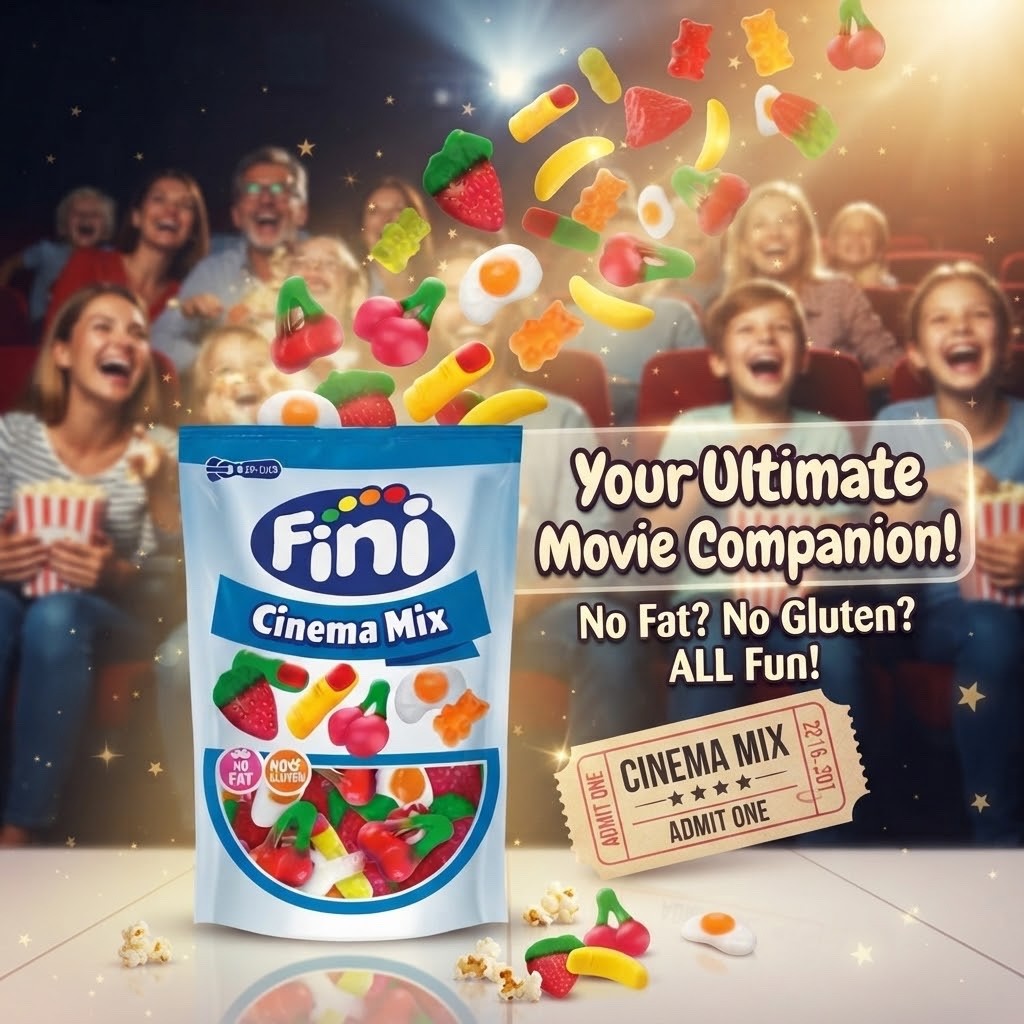 Fini Cinema Mix Fruit Gums Sweets 140g x 12 | Gluten Free & Fat Free