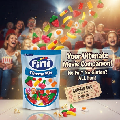 Fini Cinema Mix Fruit Gums Sweets 140g x 12 | Gluten Free & Fat Free