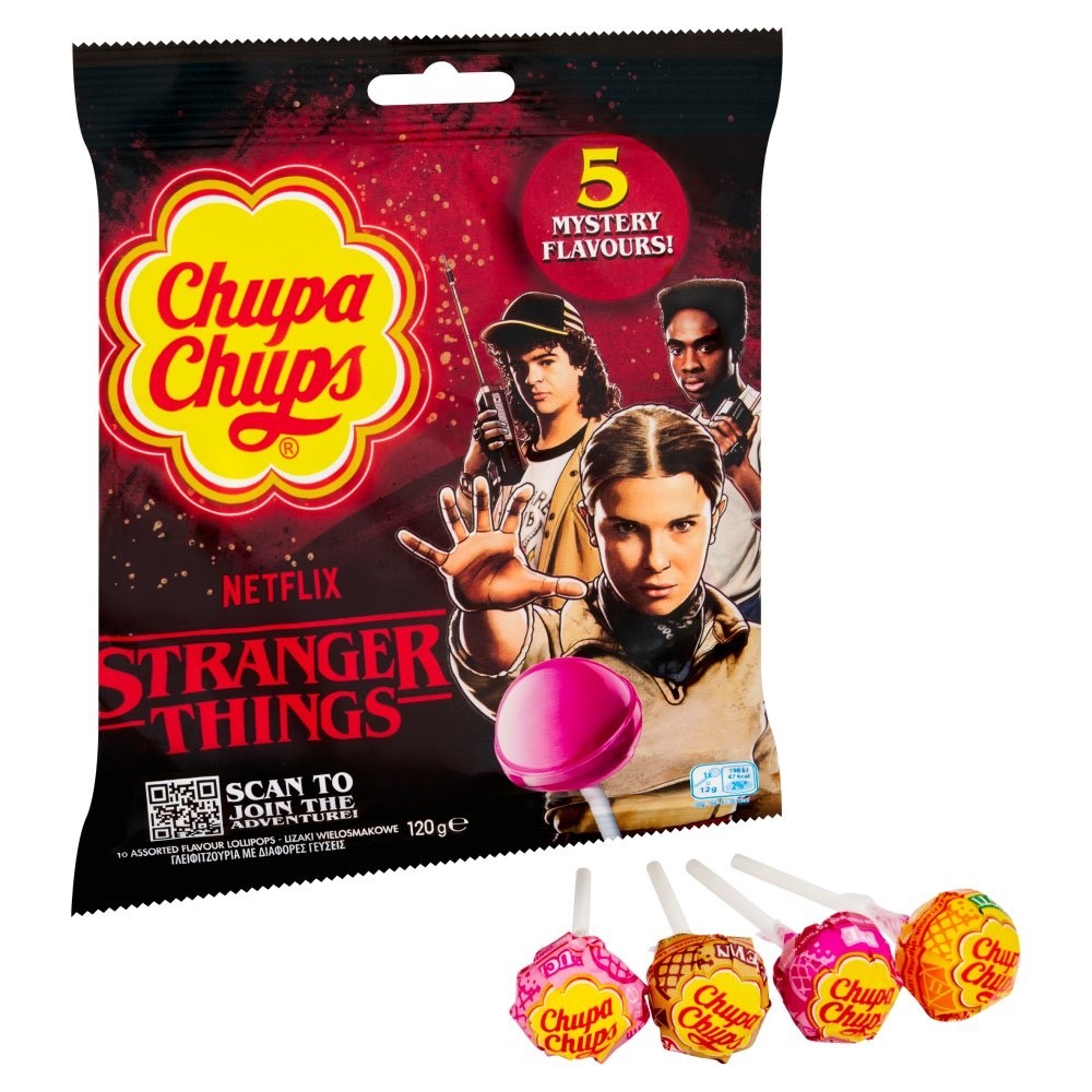 Chupa Chups Stranger Things Lollipops 120g x 12 | 5 Mystery Flavours