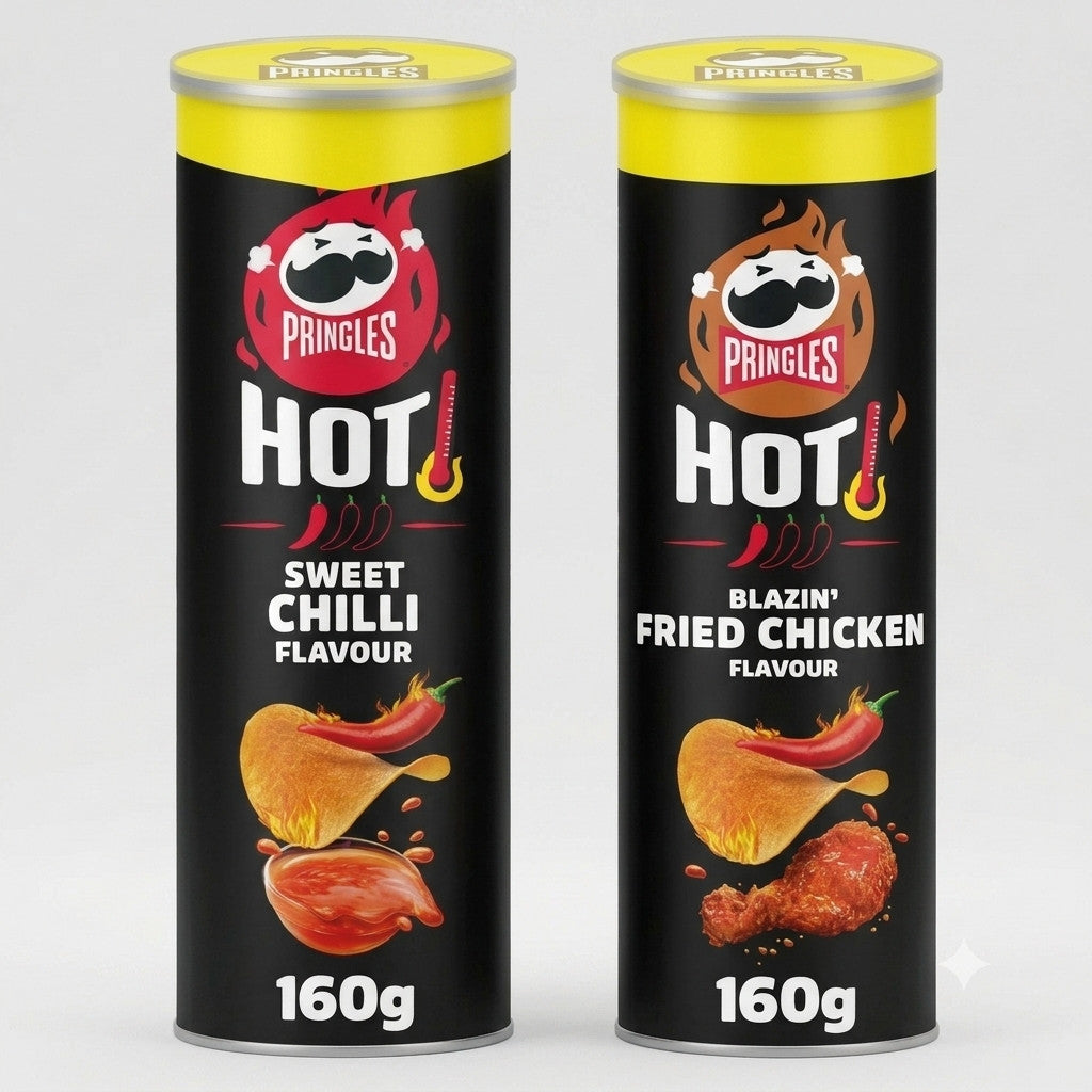 Pringles Hot Crisps 160g x 6 | Sweet Chilli & Blazin' Fried Chicken