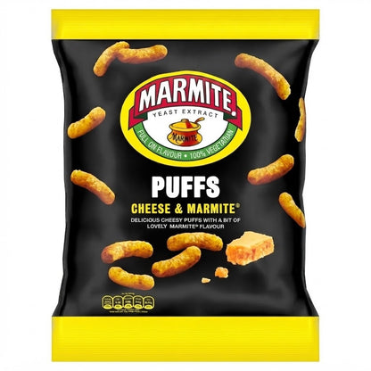 Cheese & Marmite Puffs 60g x 18 | Full-Flavour Vegetarian Snacks