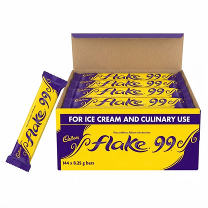 Cadbury Flake 99 Chocolate Bars Bulk Box 144 x 8.25g Crumbly Milk Chocolate Ice
