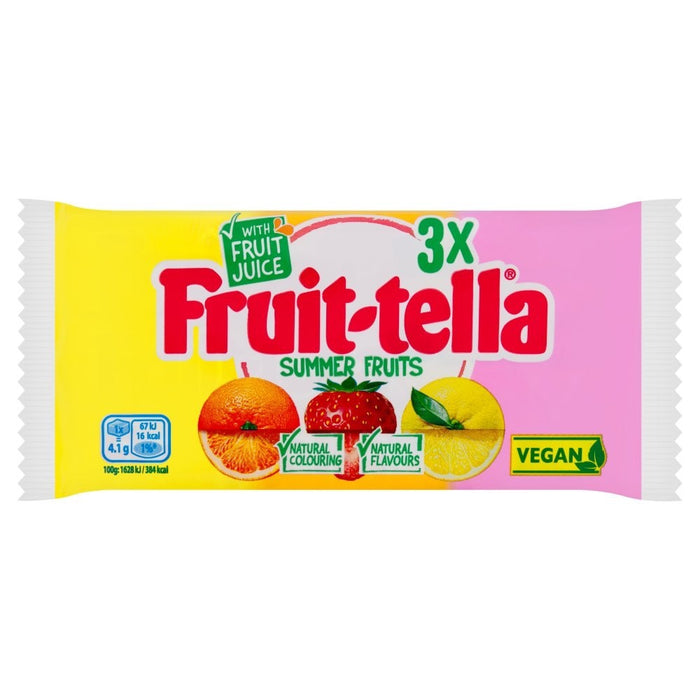 123g x 24 Fruit-tella Summer Fruits Sweets Multipack Vegan Chews Confectionery Box