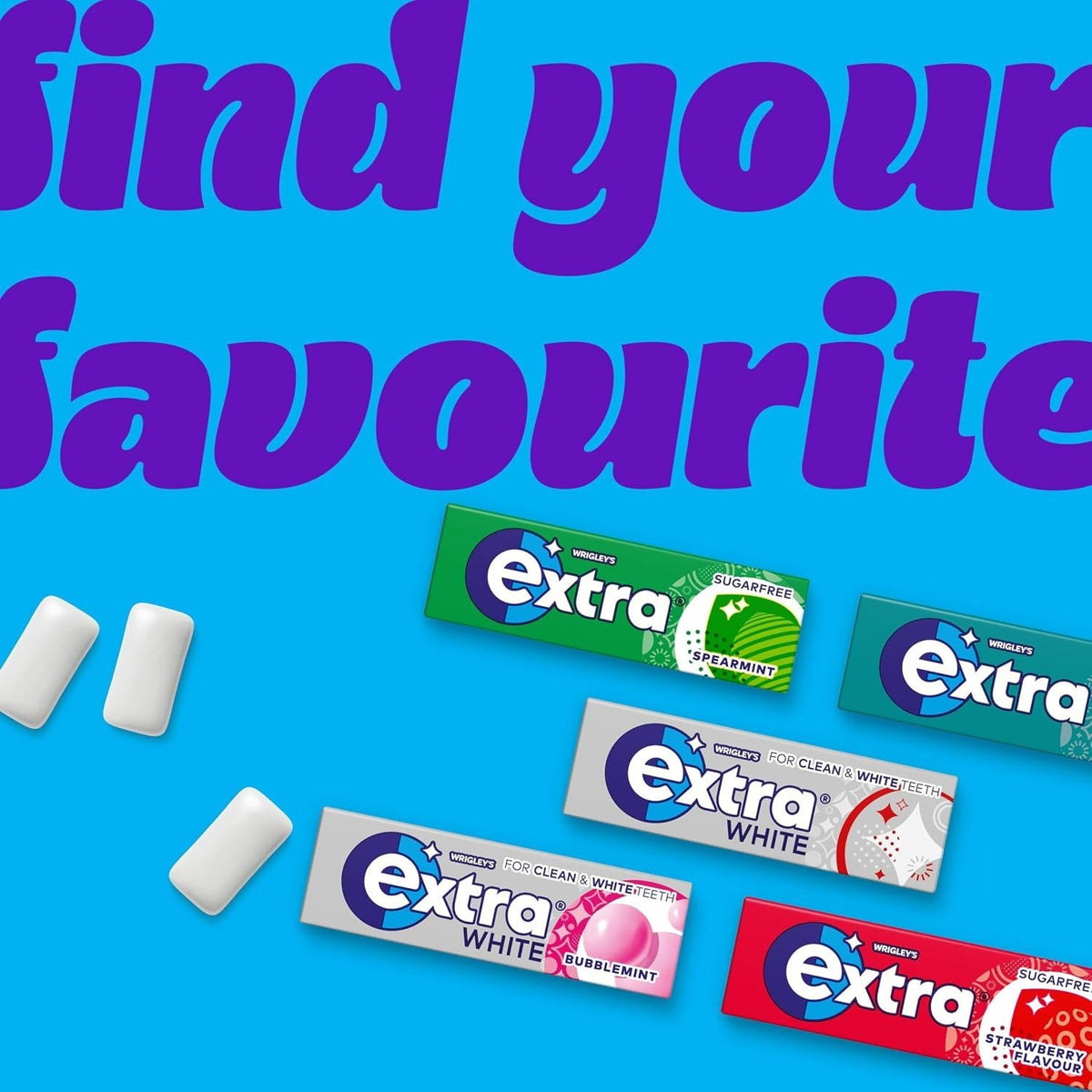 Wrigley's Extra Sugar Free Chewing Gum 10 Pieces x 30 | 9 Flavours Bulk Box