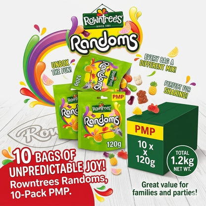 10 x Box Rowntree's Fruit Pastilles Random Pick & Mix Gums Sharing Bags Bulk Buy