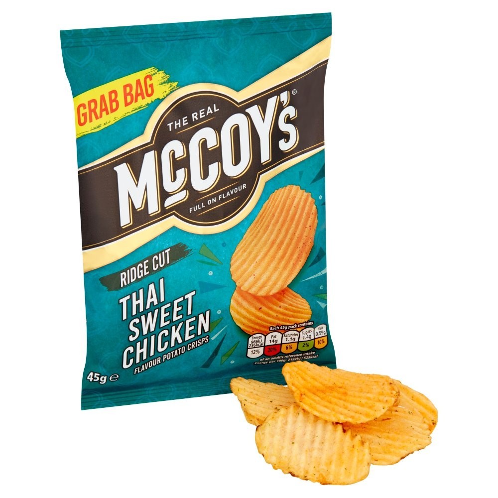 McCoy's Crisps 45g x 26 | Thick-Cut Ridged Grab Bags | 4 Flavours