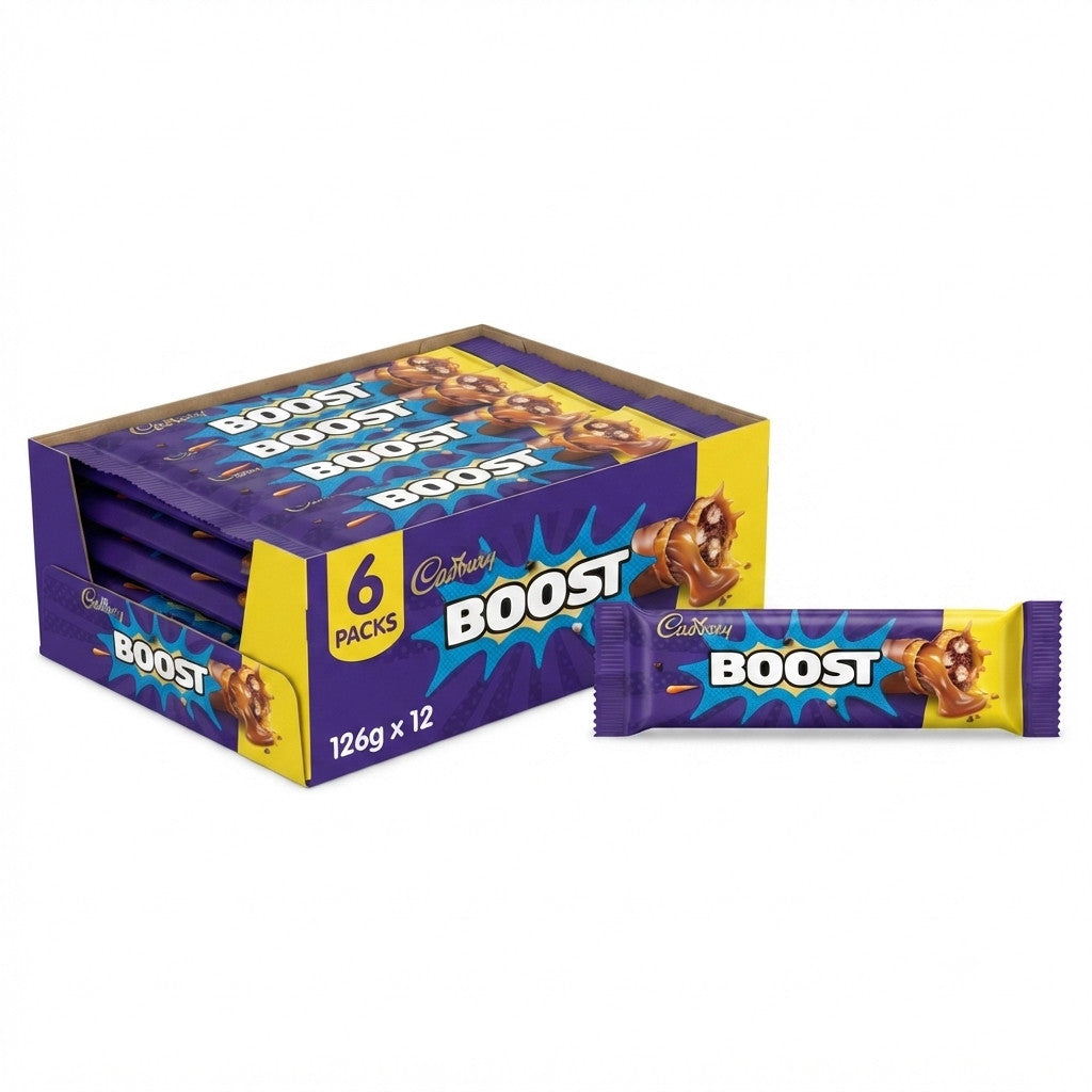 Cadbury Boost Chocolate Bar Multi Pack 126g x 12 Irish Import Bulk Buy