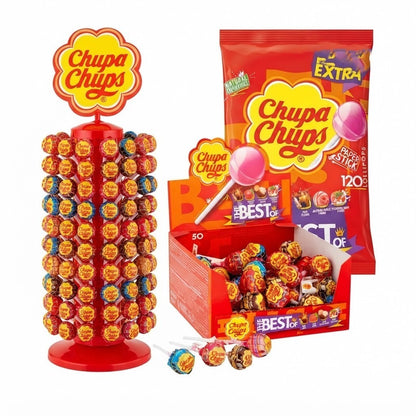 Chupa Chups The Best of Assorted Lollipops Bulk Box & Bag Multipack Display Stan
