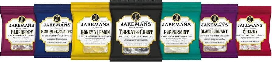 Jakemans Menthol Lozenges 73g x 12 | Throat & Chest, Honey Lemon & More