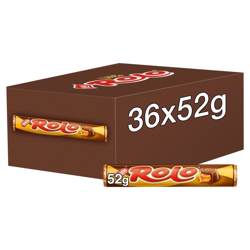 36x Nestle Rolo Milk Chocolate & Toffee Tube 52g Bulk Box Sharing Sweets