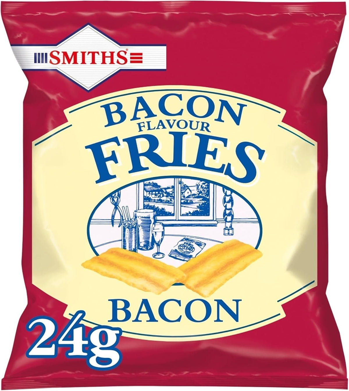 Smiths Fries Pub Snacks 24 Packs | Scampi & Lemon 27g or Bacon Flavour 24g