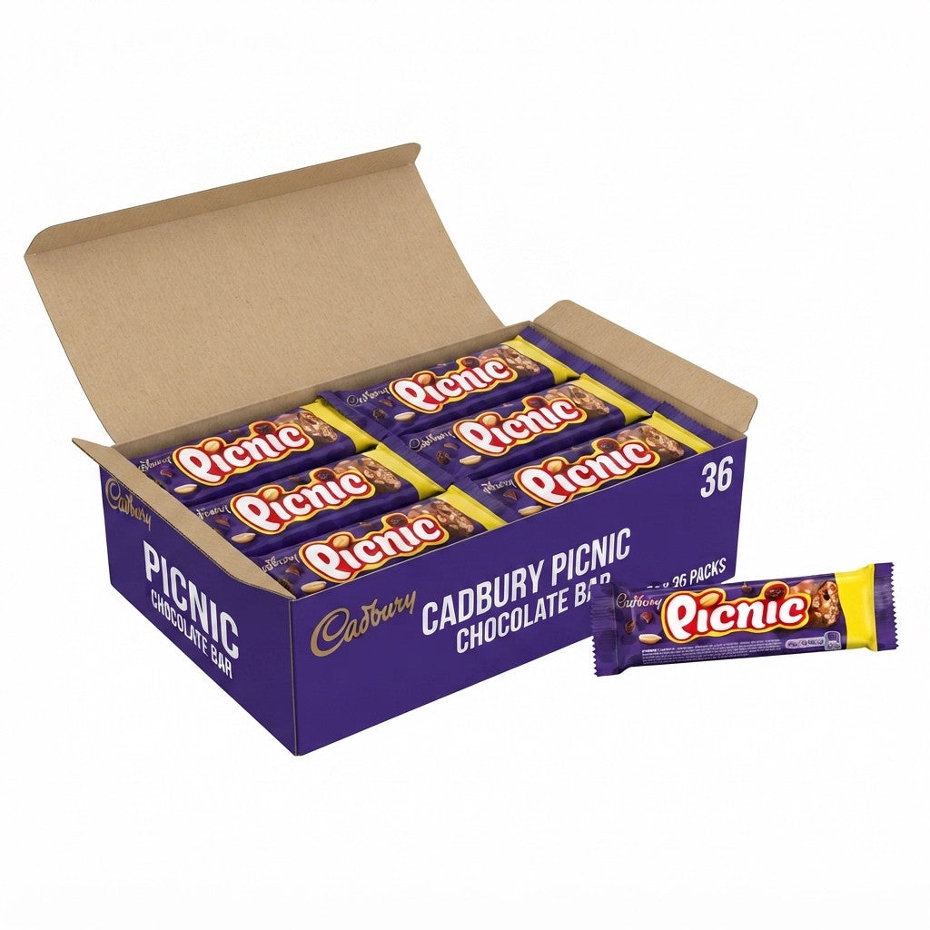 Cadbury Picnic Chocolate Bar 48g & Dairy Milk 54g Bulk Box 36 x Variety Pack UK