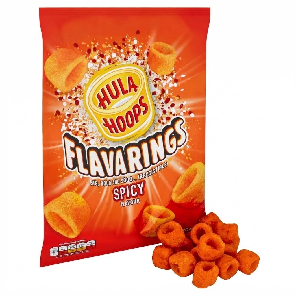 Hula Hoops Flavarisings Spicy Crisps 90g x 8 | Big & Bold Vegetarian Snacks