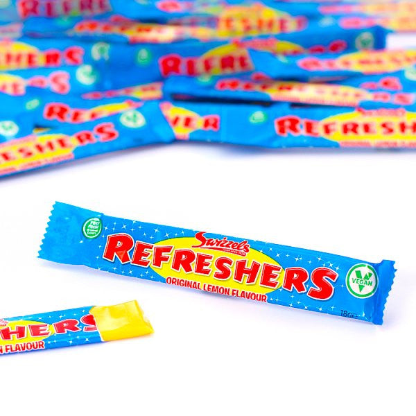 Swizzels Refreshers Original Lemon Chew Bars 18g x 60 | Vegan Sherbet Sweets