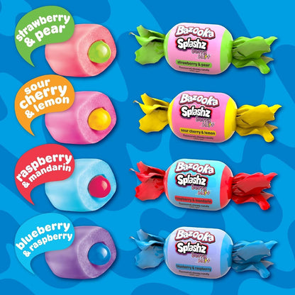 Bazooka Splashz & Chewz Candy 120g x 12 | Berry, Fruit, Tropical & Sour Flavours