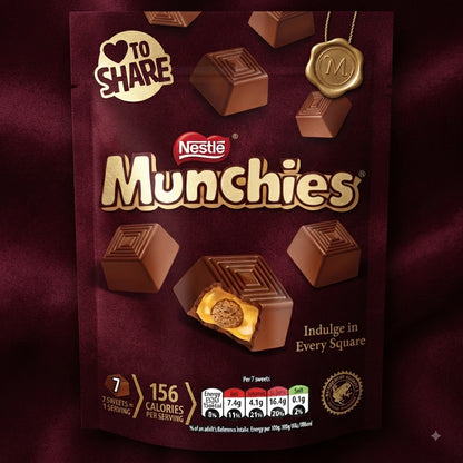 10 x 81g Nestle Munchies Milk Chocolate & Caramel Sharing Bag 81g - Multipack