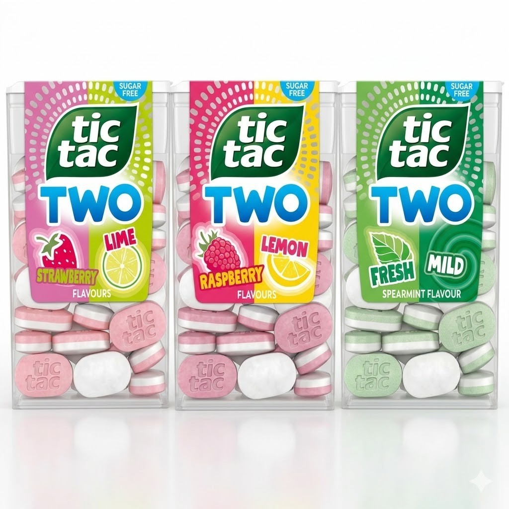 38.5g x 16 Pack Tic Tac Two Sugar Free Mints Bulk Box - Choice of Flavours