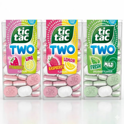 38.5g x 16 Pack Tic Tac Two Sugar Free Mints Bulk Box - Choice of Flavours