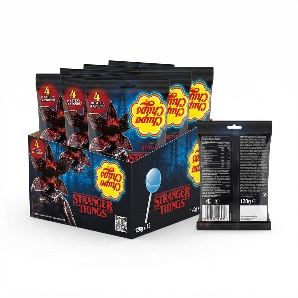 Chupa Chups Stranger Things Lollipops 120g x 12 | 5 Mystery Flavours