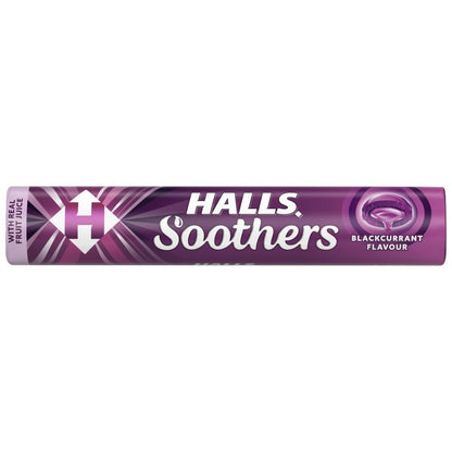 Halls Soothers Blackcurrant Lozenges 45g x 20 | Real Fruit Juice