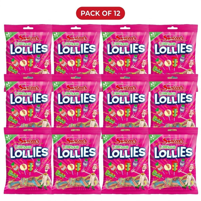 Swizzels Luscious Lollies 132g x 12 | Double Lollies, Fruity Pops & Drumsticks
