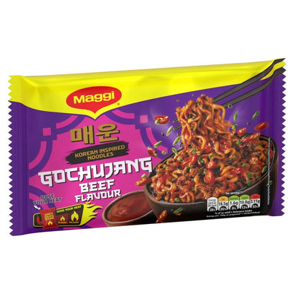 Maggi Korean Inspired Noodles 130g x 6 | Kimchi Chicken, Spicy Cheese or Gochujang Beef