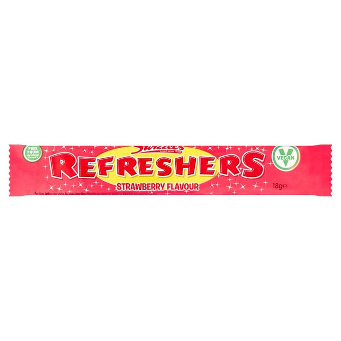 Swizzels Refreshers Strawberry Giant Chew Bars 18g x 60 | Fizzy Vegan Sweets