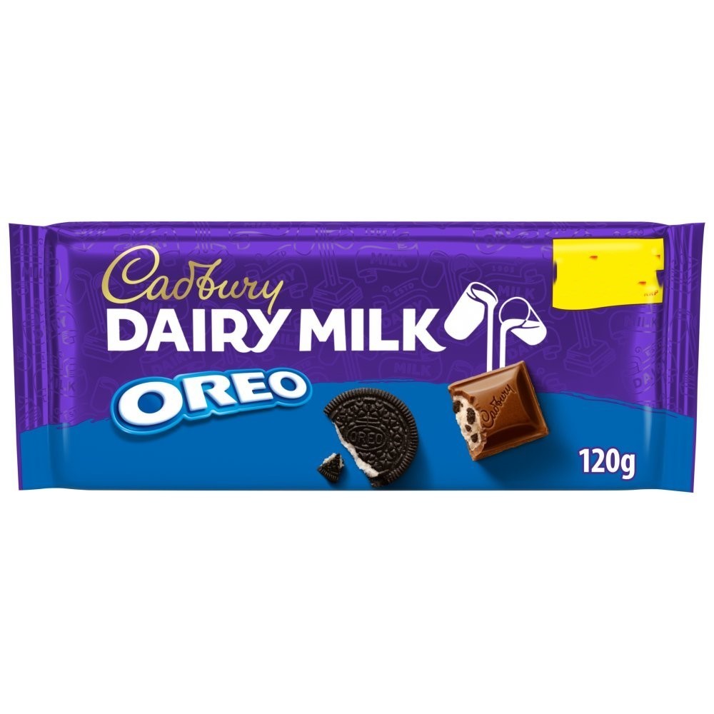 Cadbury Oreo Chocolate Bar 120g x 17 Box - Dairy Milk & White Chocolate Variants