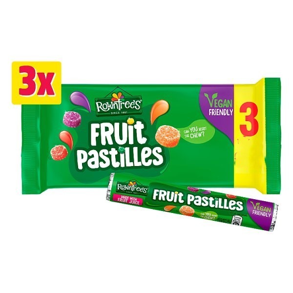 123g x 20 Rowntree's Fruit Pastilles Sweets 3 Pack Multipack Bulk Box Vegan