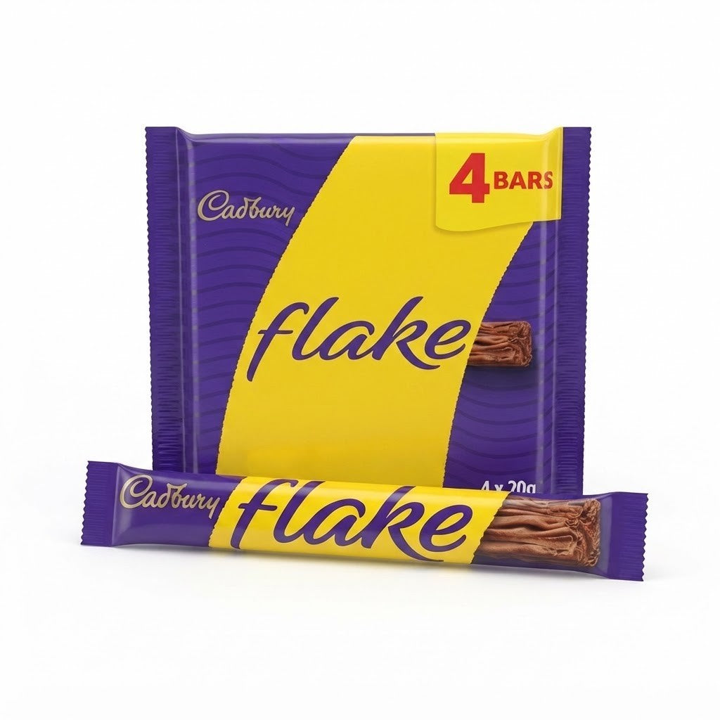 Cadbury Flake Milk Chocolate Bar Bulk Options - 32g x 48 Box or 4 Pack Multipack