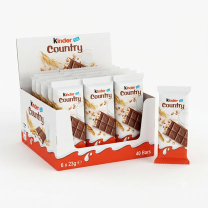 23g x 40 Kinder Country Milk & 5 Cereals Chocolate Bars Bulk Box