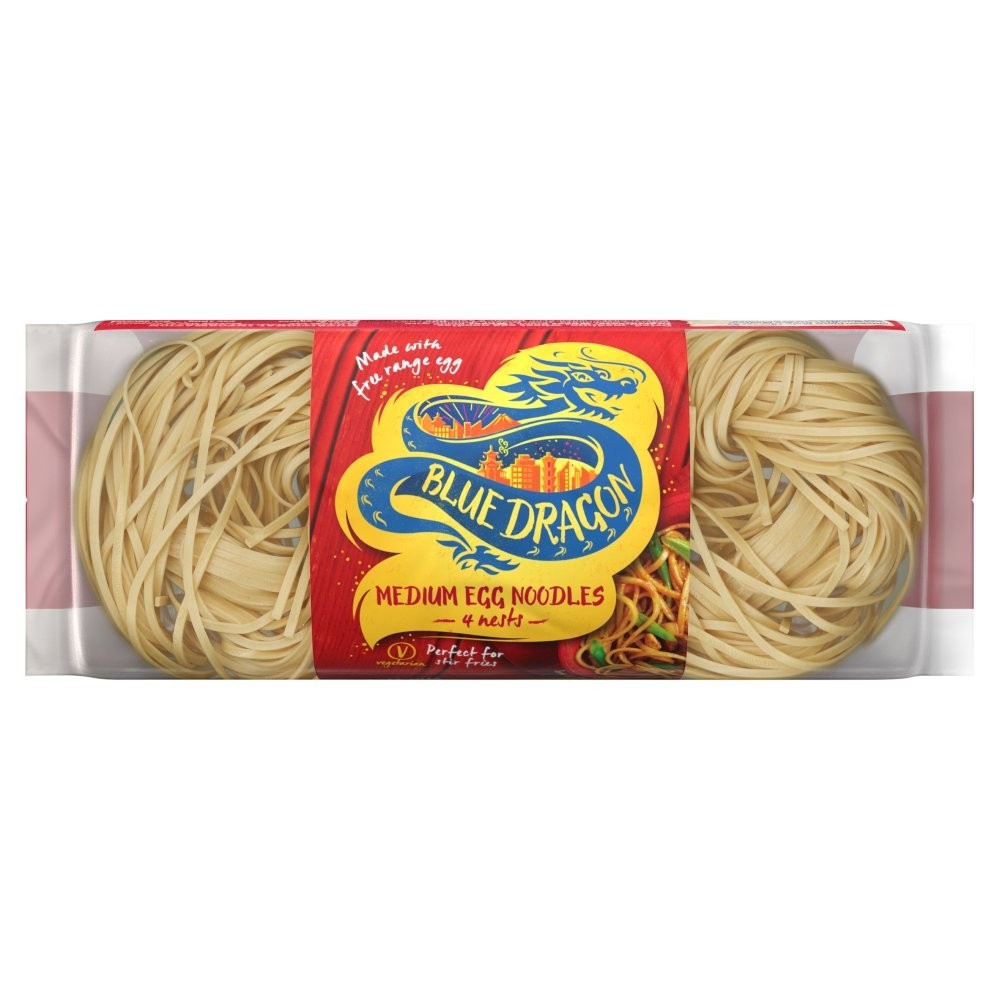 Blue Dragon Medium Egg Noodles 250g x 8 | Chinese Stir-Fry Noodles