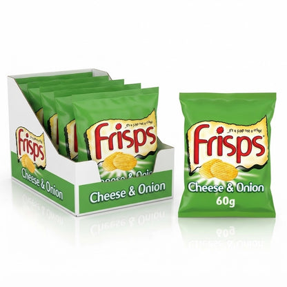 Frisps Cheese & Onion Crisps 60g x 16 | Vegetarian Bulk Box