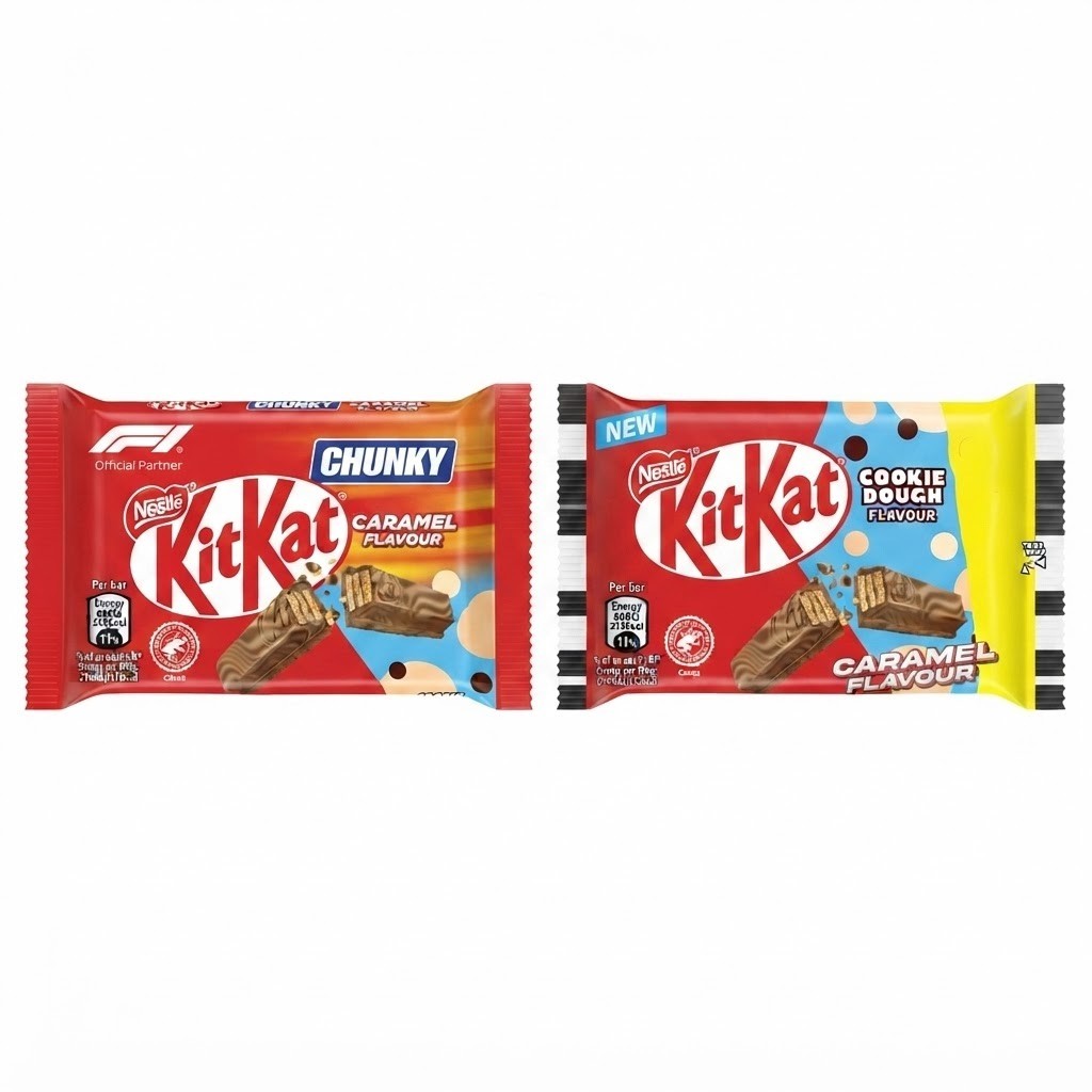 KitKat Chocolate Bar Multipack 24x - F1 Chunky Caramel or Cookie Dough 41.5g
