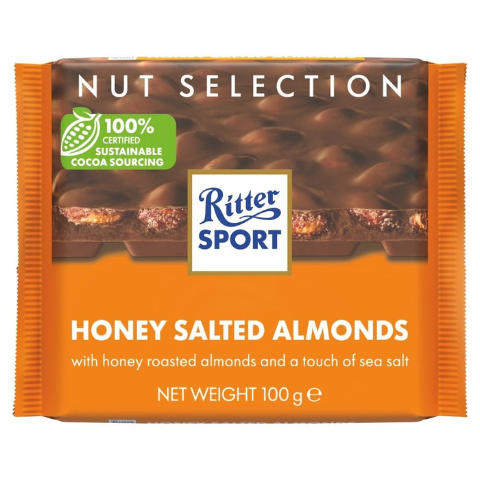 Ritter Sport Honey Salted Almonds 100g x 5 Multipack Nut Selection Chocolate