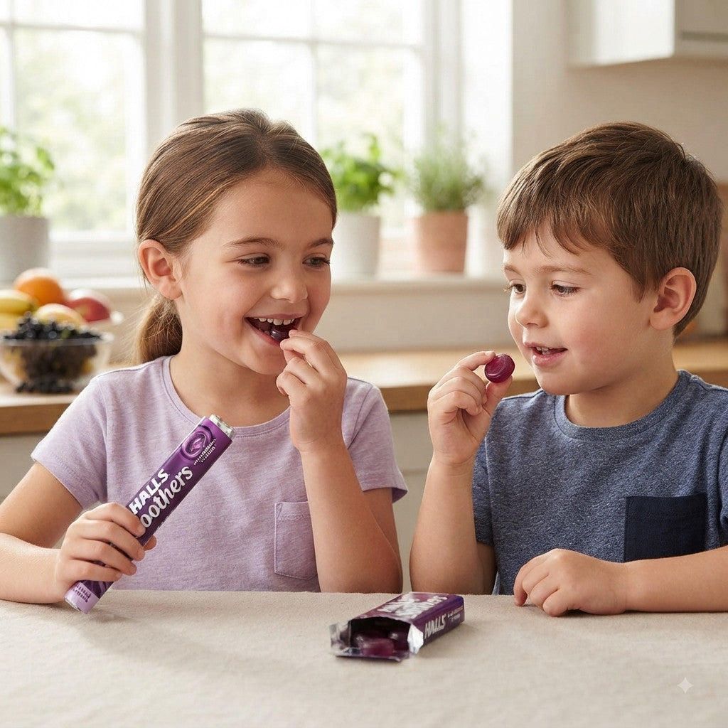 Halls Soothers Blackcurrant Lozenges 45g x 20 | Real Fruit Juice