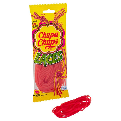 Chupa Chups Laces Soft Candy 90g x 18 | Green Apple & Strawberry