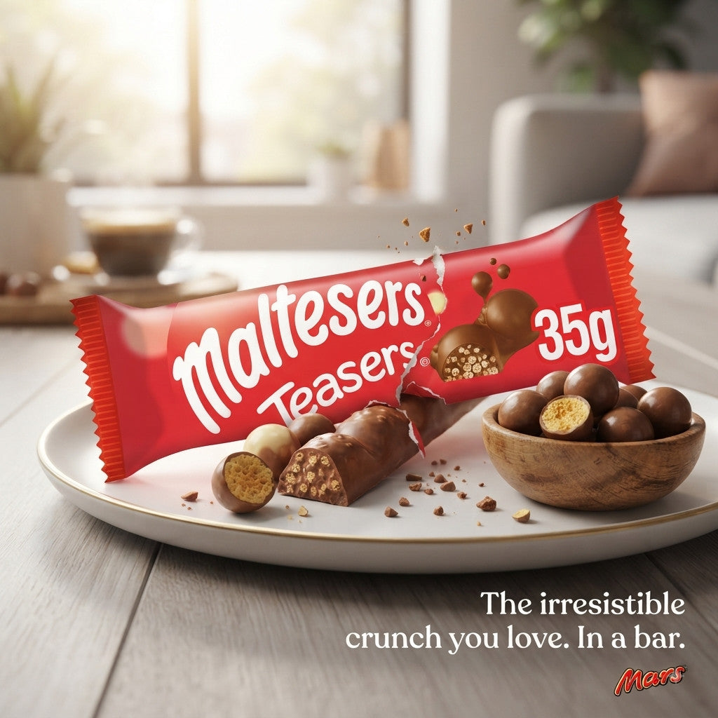 35g x 24 Maltesers Teasers Milk Chocolate Bar Box Bulk Wholesale UK