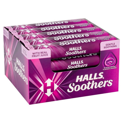 Halls Soothers Blackcurrant Lozenges 45g x 20 | Real Fruit Juice